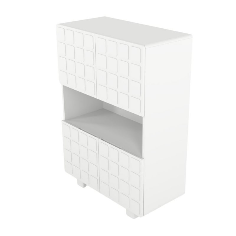 Komoda z frontami 3D Skandica CUBO high biały 85cm 1 szt.