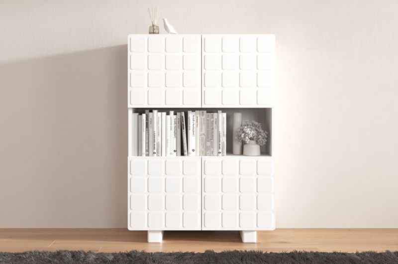 Komoda z frontami 3D Skandica CUBO high biały 85cm 1 szt.