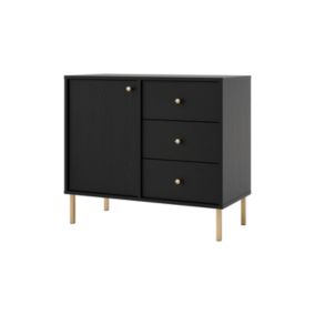 Komoda z szufladami  Bonni Sakai 2 1F 3S T814 Czarny 1 szt.