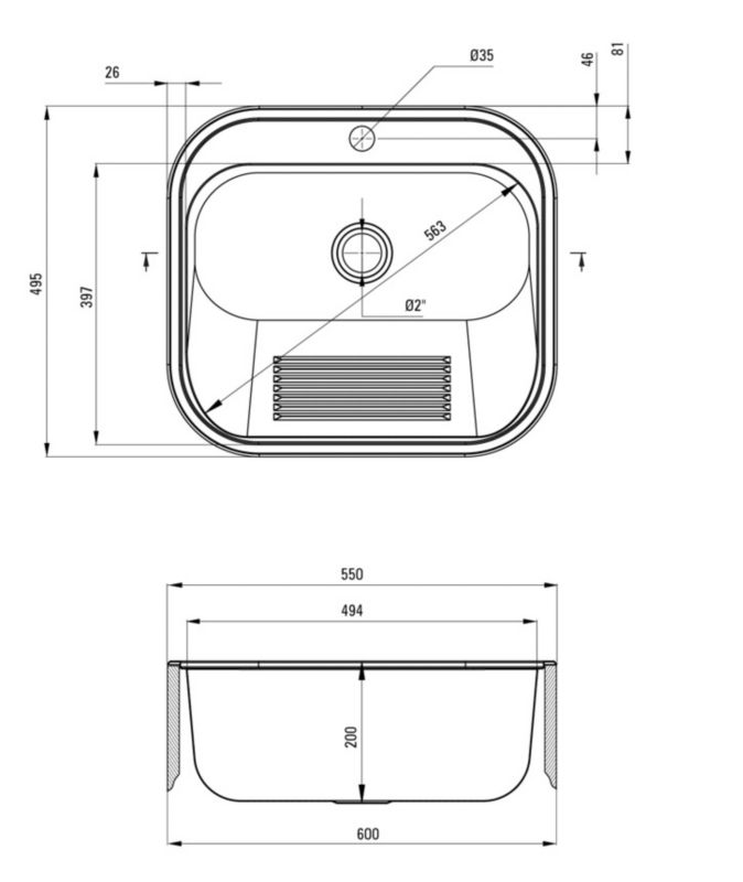 Komora gospodarcza Deante 1 komorowy Z/O pod baterię sztorcową ZYK 010B zestaw 1 szt.