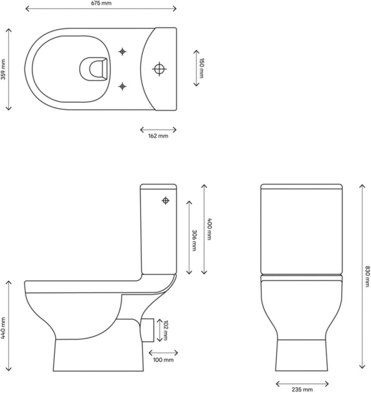 Kompakt WC GoodHome Cavally bezkołnierzowy poziomy 3/6 l z deską wolnoopadającą