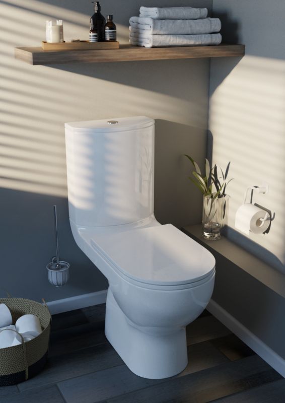 Kompakt WC GoodHome Cavally bezkołnierzowy poziomy 3/6 l z deską wolnoopadającą