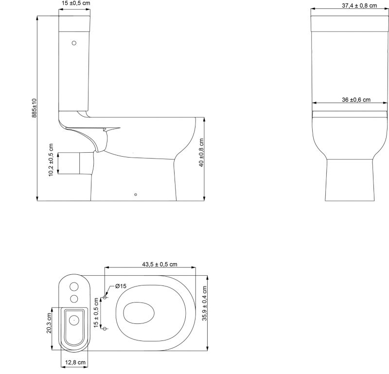 Kompakt WC GoodHome Cavally wirowy bezkołnierzowy z deską wolnoopadajacą z duroplastu i umywalką