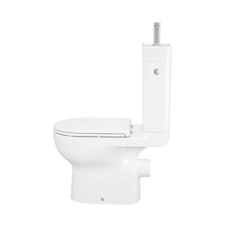 Kompakt WC GoodHome Cavally wirowy bezkołnierzowy z deską wolnoopadajacą z duroplastu i umywalką