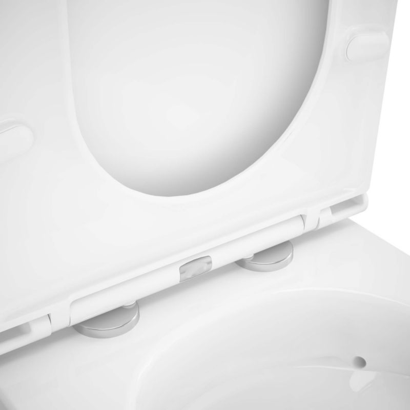 Kompakt WC GoodHome Cavally wirowy bezkołnierzowy z deską wolnoopadajacą z duroplastu i umywalką