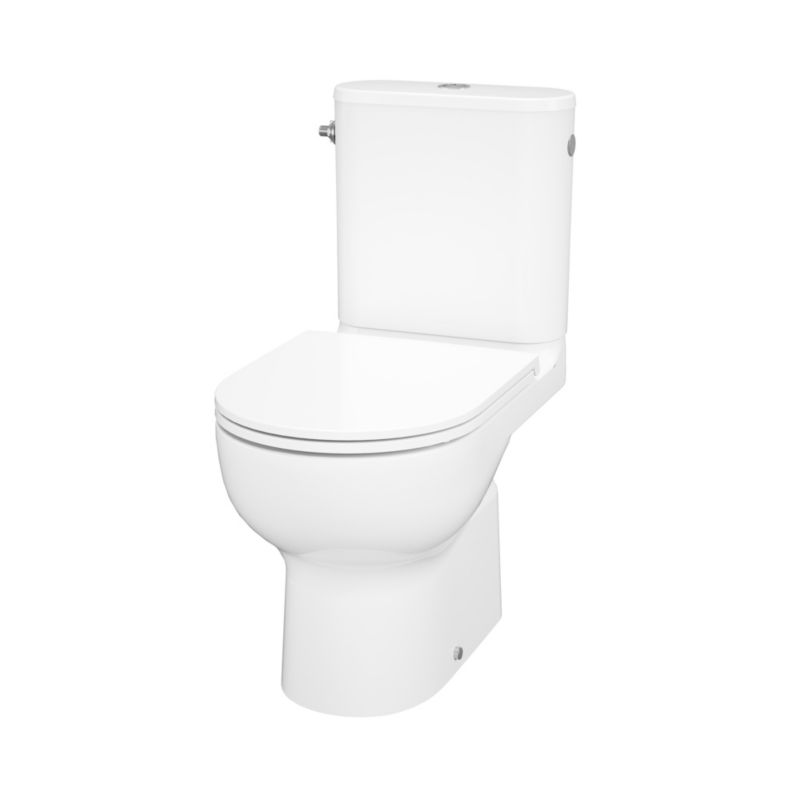 Kompaktní vířivá toaleta GoodHome Cavally, bez okraje, se soft-close sedátkem z duroplastu, vertikální.