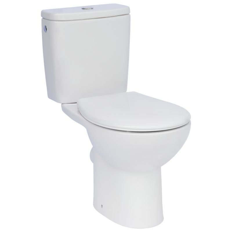 Kompakt WC Roca Nora bezkołnierzowy z deską wolnoopadjącą poziomy