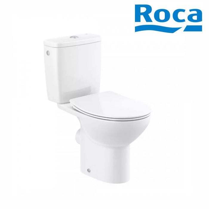 Kompakt WC ROCA Victoria Rimless odpływ poziomy zestaw montażowy, biały ...