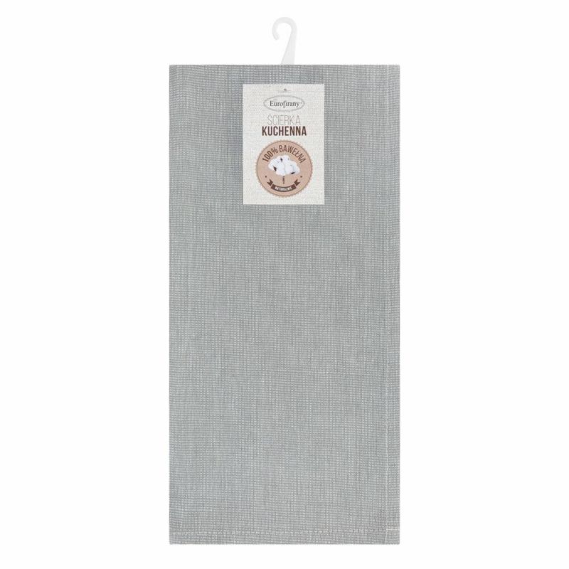 Komplet 2 ścierek KARIN Eurofirany 50 x 70 cm bawełniane zdobione w srebrne pasy 1 kpl