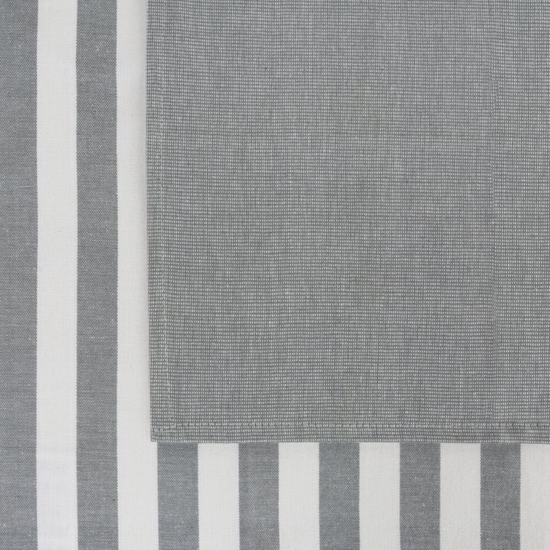 Komplet 2 ścierek KARIN Eurofirany 50 x 70 cm bawełniane zdobione w srebrne pasy 1 kpl