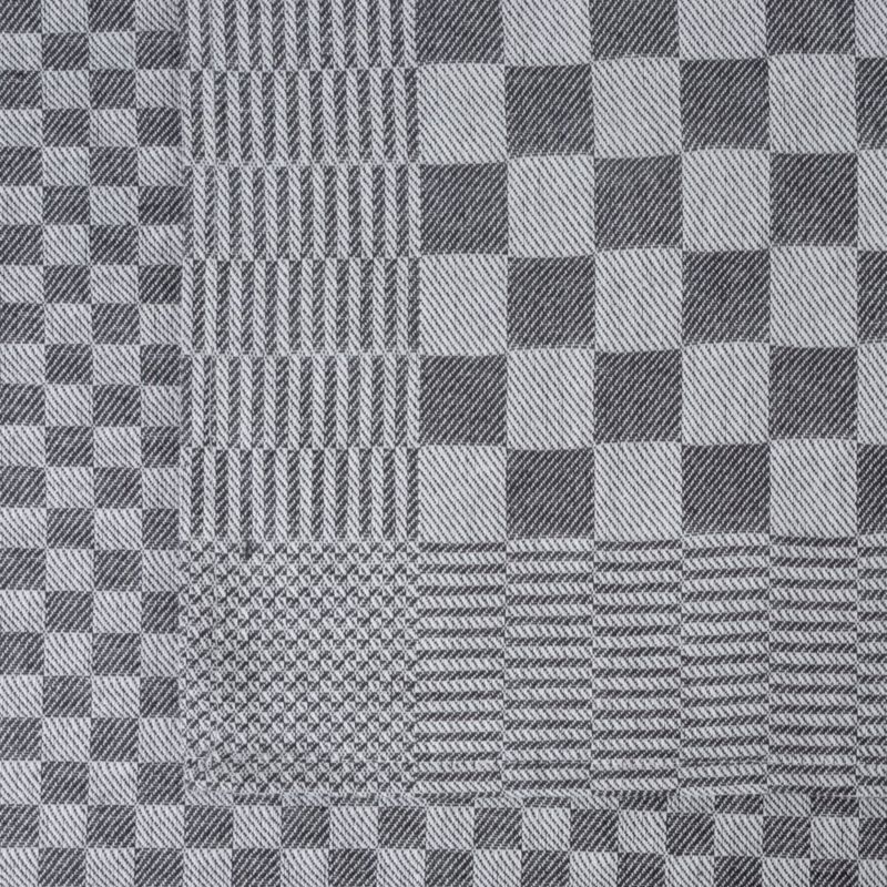 Komplet 2 ścierek MAURO Eurofirany 50 x 70 cm bawełniane stalowe zdobione motywem szachownicy 1 kpl