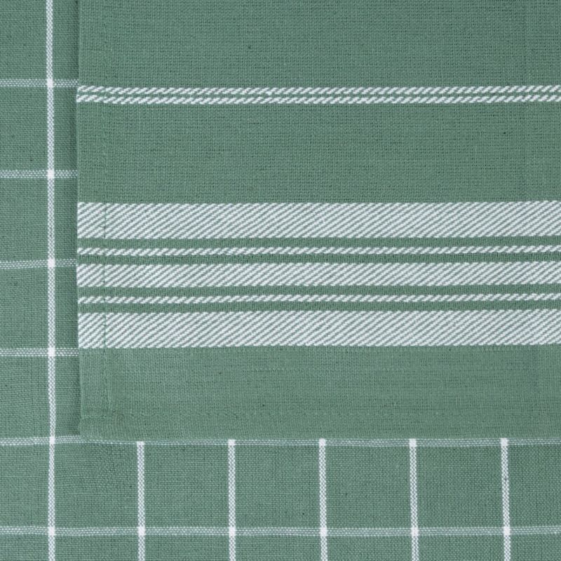 Komplet 2 ścierek RUBI Eurofirany 50 x 70 cm bawełniane zielone pasy 1 kpl