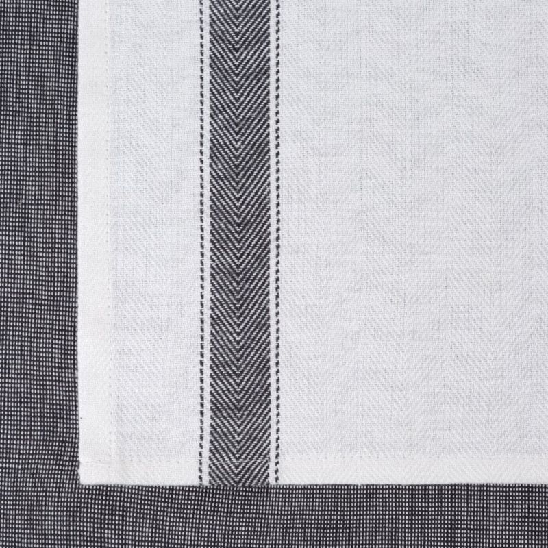 Komplet 2 ścierek SOFIA Eurofirany 50 x 70 cm białe bawełniane w stalowe pasy 1 kpl