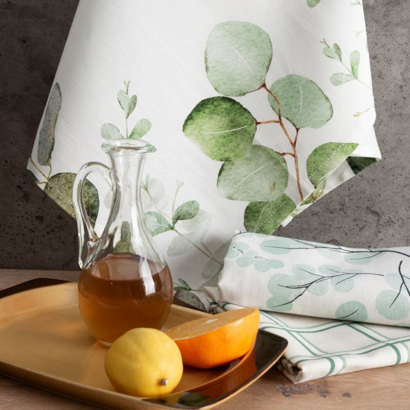Komplet 3 ścierek CLOVER Eurofirany 50 x 75 cm bawełniene z motywem roślinnym 1 kpl
