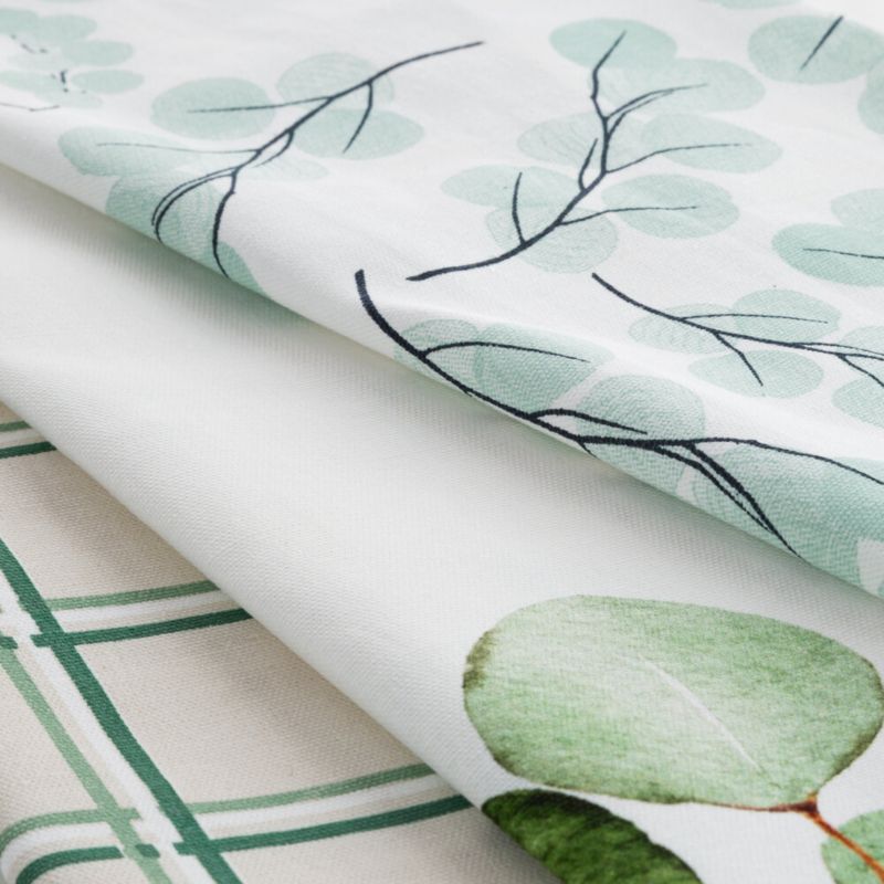 Komplet 3 ścierek CLOVER Eurofirany 50 x 75 cm bawełniene z motywem roślinnym 1 kpl
