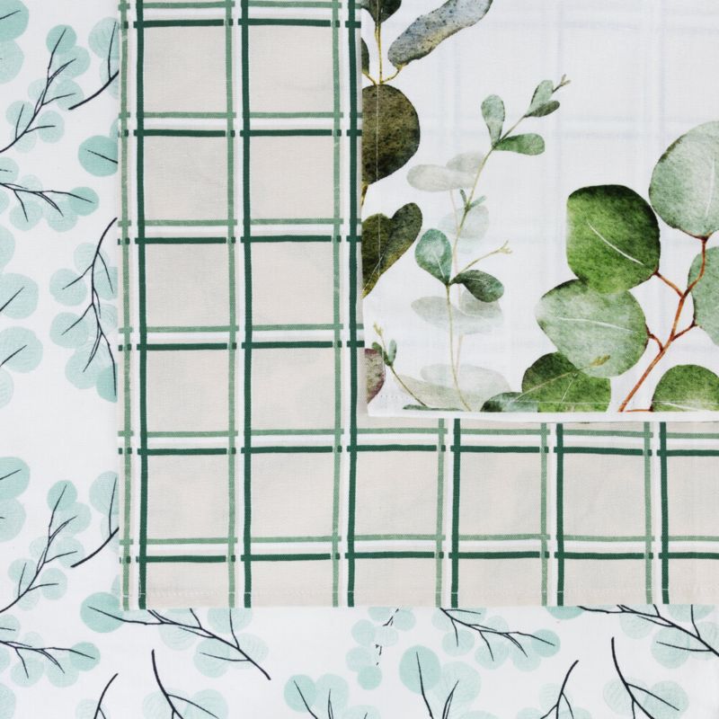 Komplet 3 ścierek CLOVER Eurofirany 50 x 75 cm bawełniene z motywem roślinnym 1 kpl