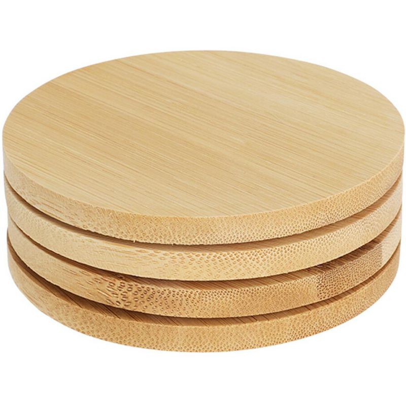 Komplet 4 podstawek Excellent Houseware okrągłe bambusowe 9,7 x 9,7 x 7,5 cm 1 kpl.