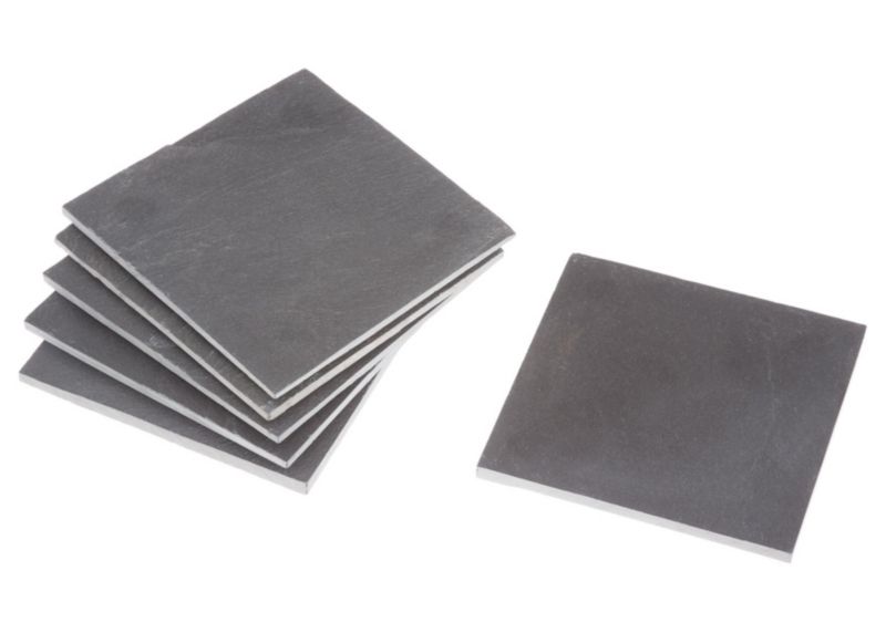Komplet 6 podstawek łupkowych pod kubek Secret de Gourmet szare 10 cm 1 kpl.