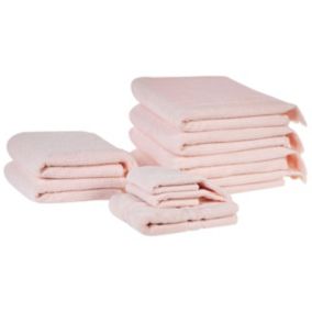 Komplet 9 ręczników Atiu Bawełna frotte Pastelowy róż 1 kpl