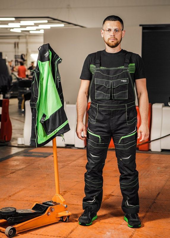 Komplet odzieży roboczej męskiej NEO TOOLS ogrodniczki i bluza rozmiar XXL 1 kpl