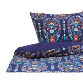 Komplet pościeli Wzór orientalny Madrona 135x200 cm Bawełna satynowa Ciemnoniebieski 1 kpl