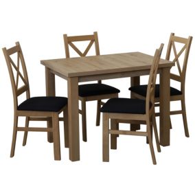 Komplet stół 100x70 z 4 krzesłami Bonni M016-4 Dąb Artisan 1 kpl.