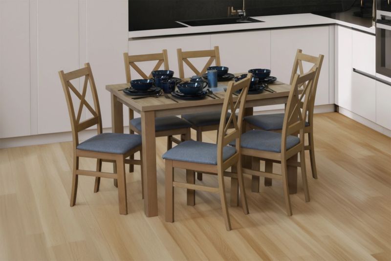 Komplet stół 120x80 z 6 krzesłami Bonni M008-6 Dąb Artisan 1 kpl.