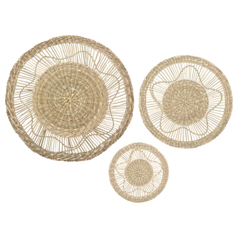 Komplet wiklinowych ozdób ściennych Nyla Atmosphera beż 38 cm 1 kpl.