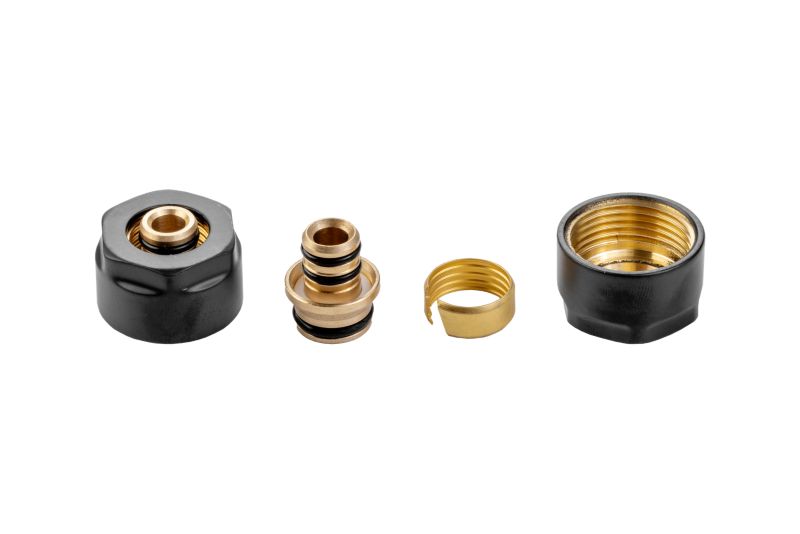 Komplet złączek instalacyjnych Valx do rur PEX 3/4x 16 mm czarny mat 2 szt.