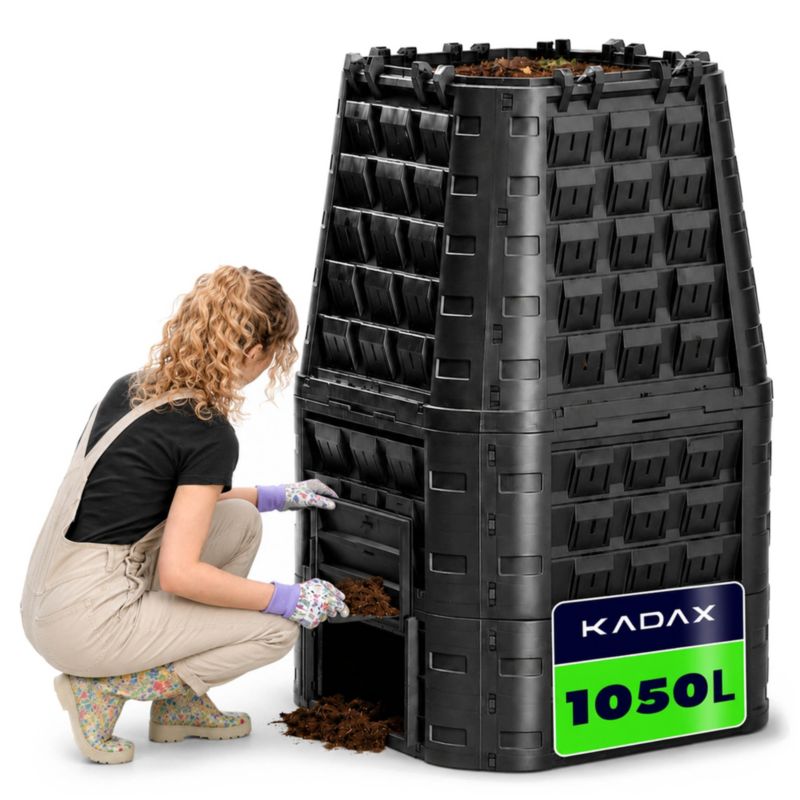 Kompostownik KADAX Ogrodowy Duży modułowy Całoroczny mrozoodporny Nawóz 1050L 1szt.