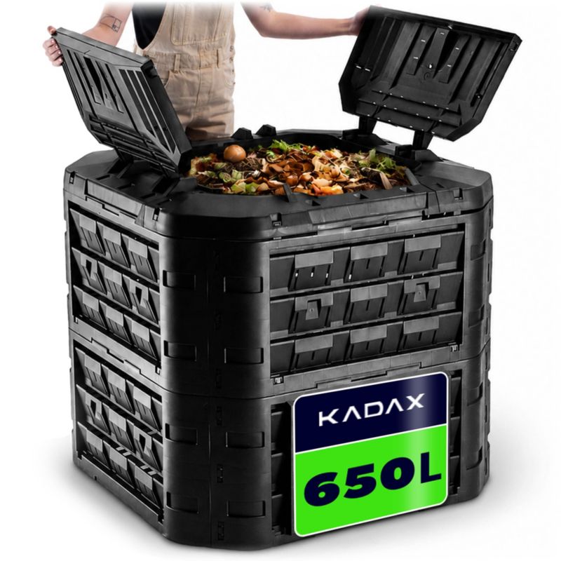 Kompostownik KADAX Ogrodowy Duży modułowy Całoroczny mrozoodporny Nawóz 650L 1szt.