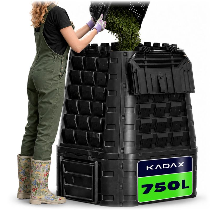 Kompostownik KADAX Ogrodowy Duży modułowy Całoroczny mrozoodporny Nawóz 750L 1szt.