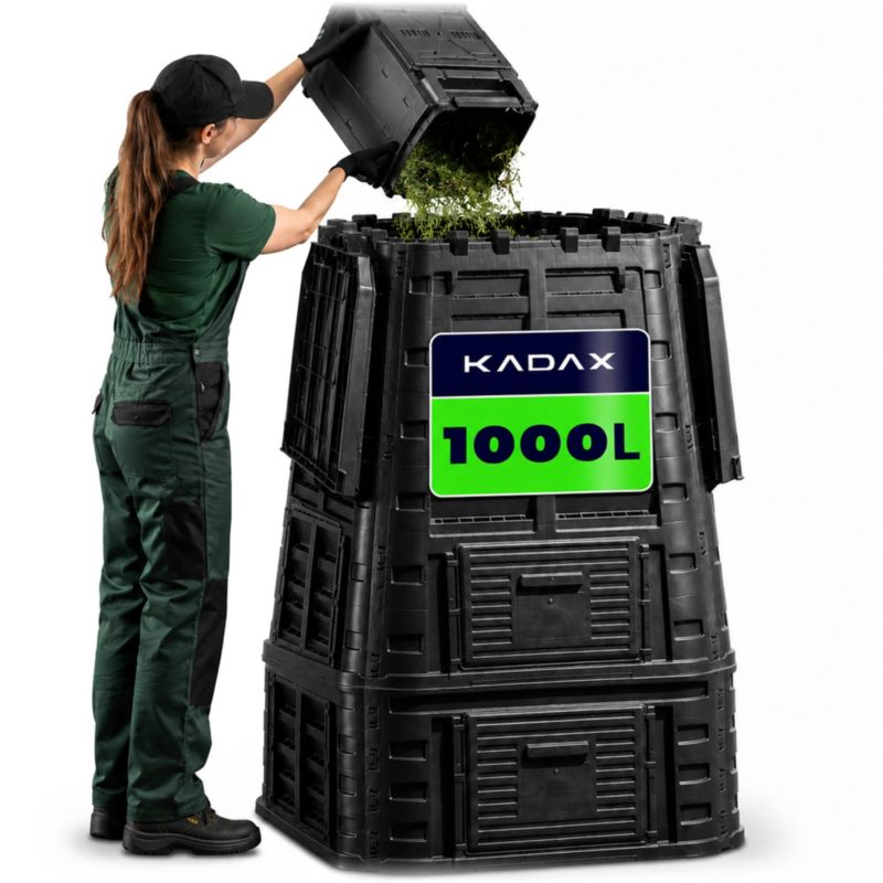Kompostownik KADAX Ogrodowy modułowy 1000L mrozoodporny Całoroczny Czarny 1szt.
