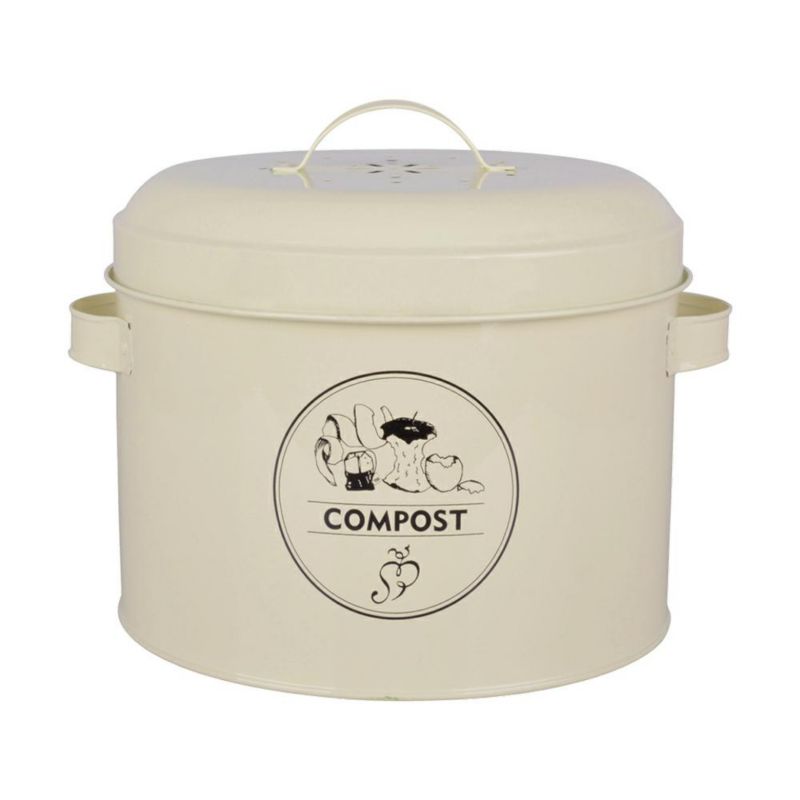 Kompostownik kuchenny Esschert Design kremowy stalowy z filtrem węglowym 6,3L 1 szt.