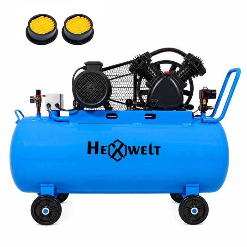 Kompresor olejowy HEXWELT 200L 5500W 8 Bar 730L/min 2-tłokowy sprężarka powietrza 1szt.