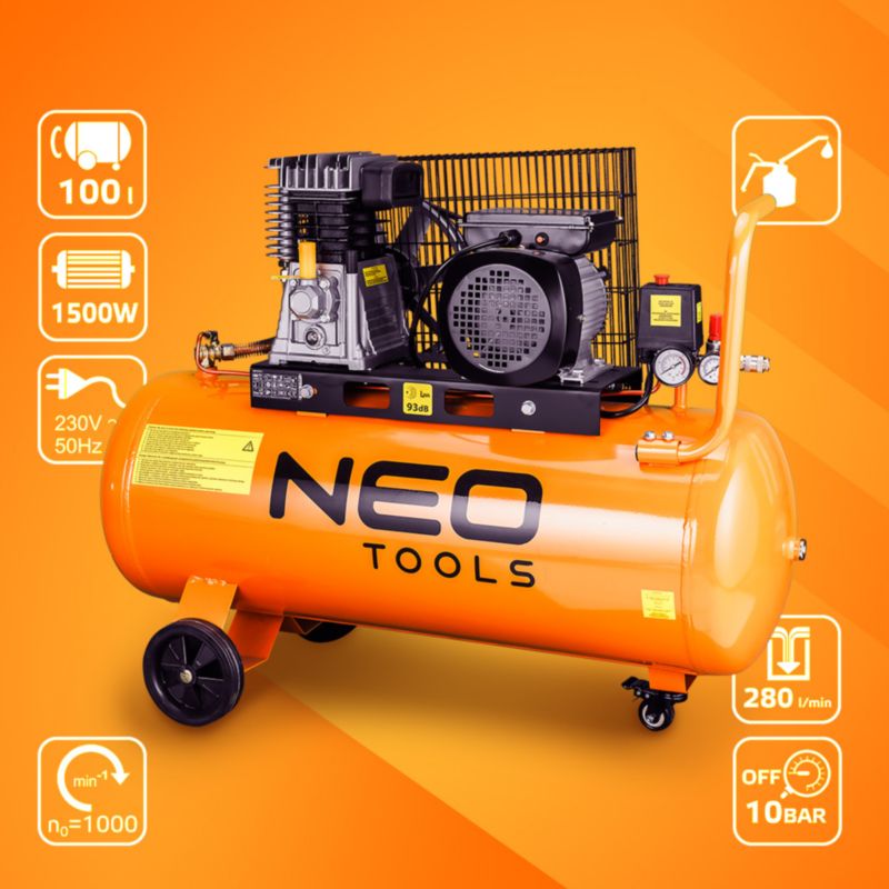 Kompresor olejowy NEO TOOLS 100l, 230V 1 szt