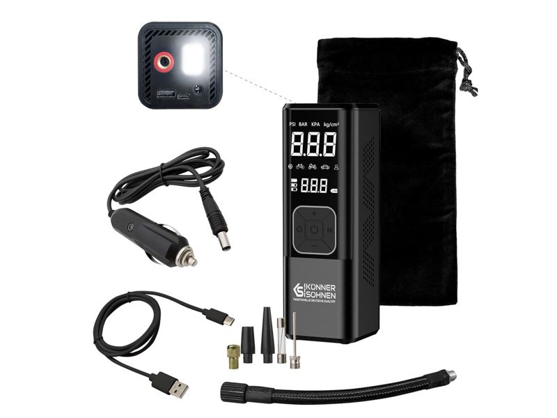 Kompresor samochodowy akumulatorowy 3 w 1 Könner & Söhnen 3x2000mAh 23 l/min 150psi 1 szt.