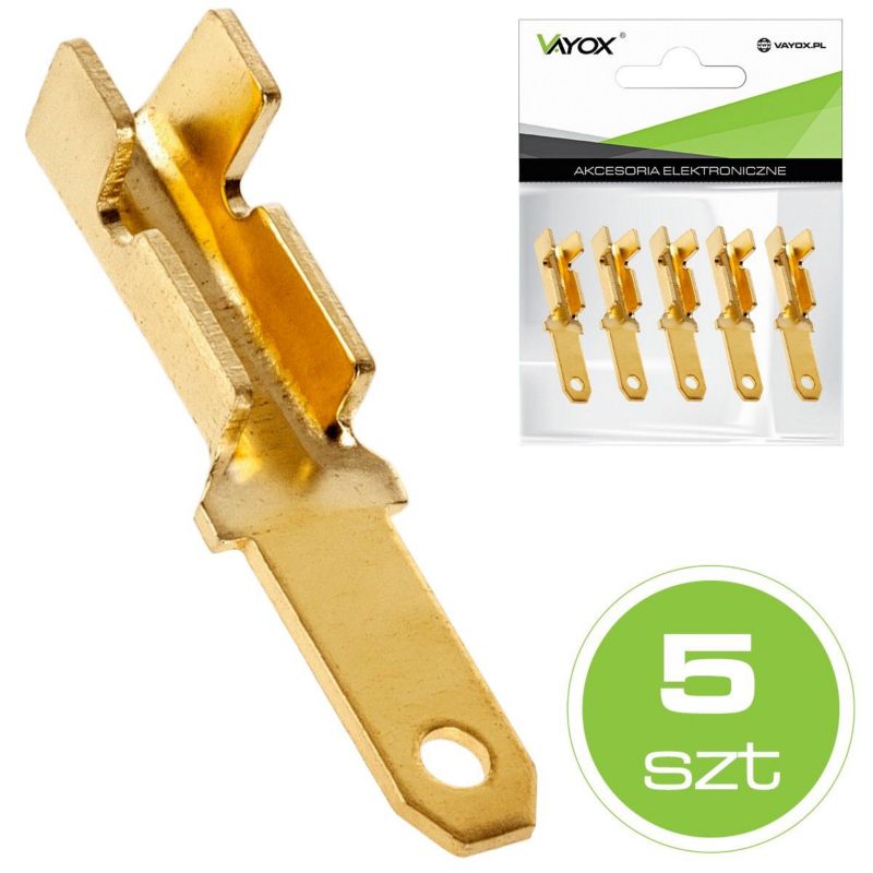 Konektor płaski 2,8mm męski mały Vayox VA0293 (5szt.) 1kpl.