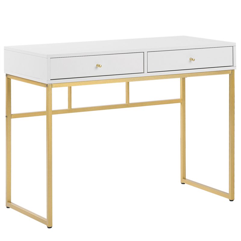 Konsola Daphne 100 cm 48 cm z szufladami Biały/ złoty 1 szt.