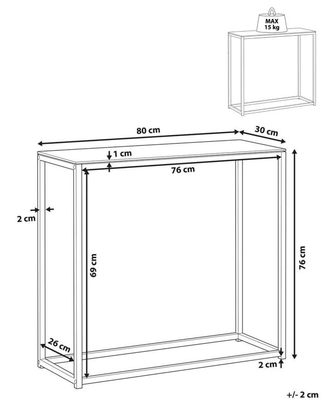 Konsola Delano 76cm Czarny 1 szt.
