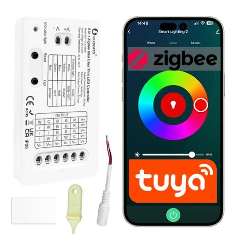 Kontroler LED Mini Sone ZigBee RF 5w1 Tuya RGB+CCT RGBW CCT Dimmer 3A 1szt.