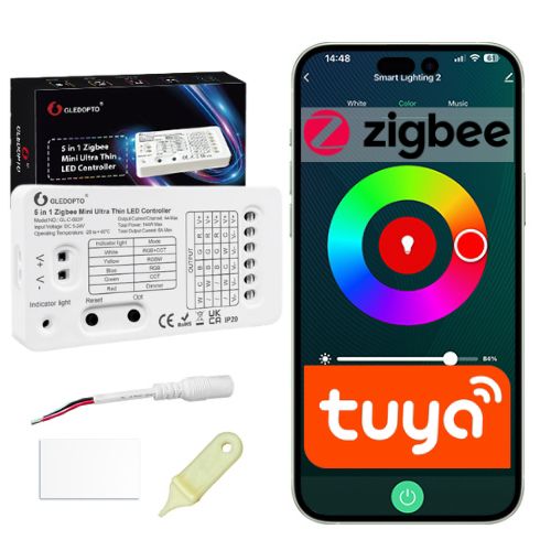 Kontroler LED mini Sone Zigbee RF 5w1 Tuya RGB+CCT RGBW CCT Dimmer 6A 1szt.