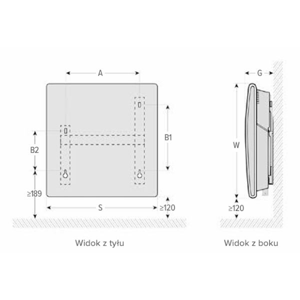 Konwektor elektryczny Atlantic F120 500W wiszący 39x46x11cm 1szt