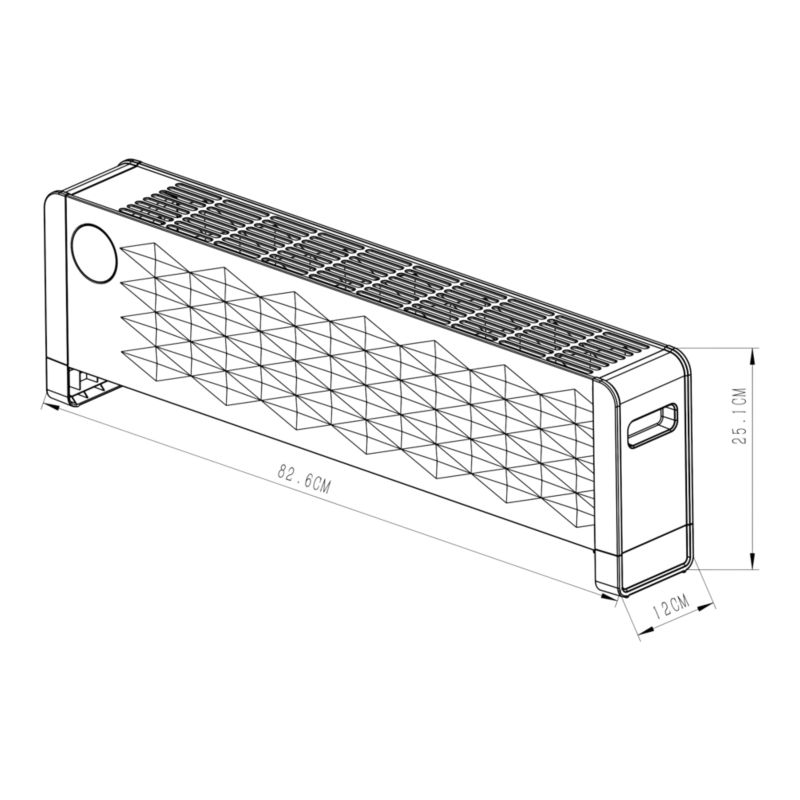 Konwektor niski GoodHome Plinth 2200 W biały