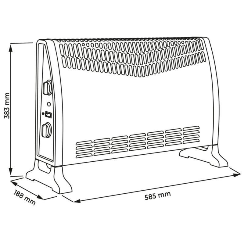 Konwektor Sanico Goldlux 2000W Turbo czarny IP20 - 1 szt.