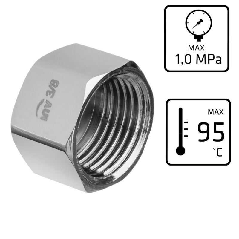 Korek Mosiężny Zaślepka Złączka Chromowana GW 3/4" INVENA 1 szt.