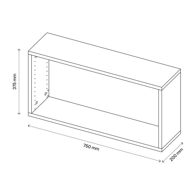Korpus GoodHome Atomia 20 x 37,5 x 75 cm dąb
