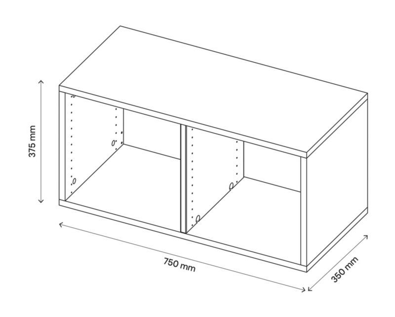 Korpus GoodHome Atomia 35 x 37,5 x 75 cm czarny