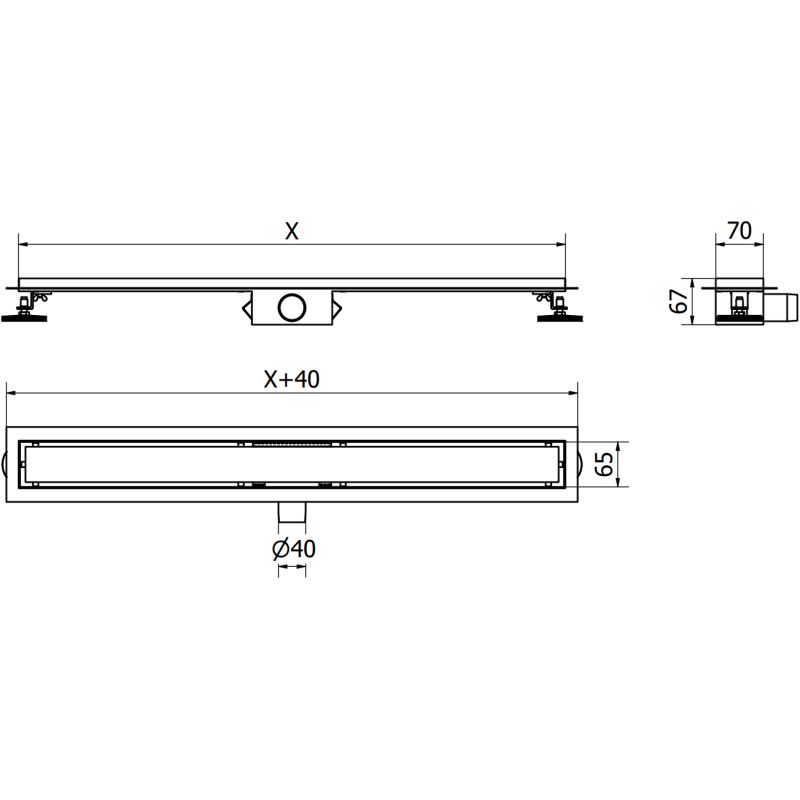 Korpus liniowy Mexen Flat inox 1 szt.