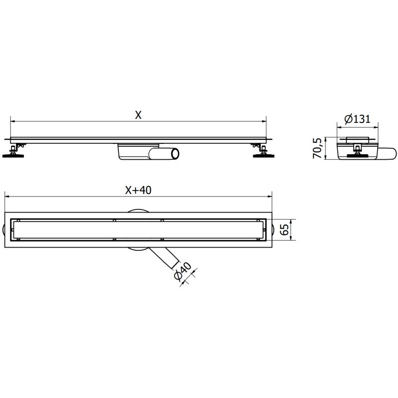 Korpus liniowy Mexen Flat złoty 90 cm 1 szt.